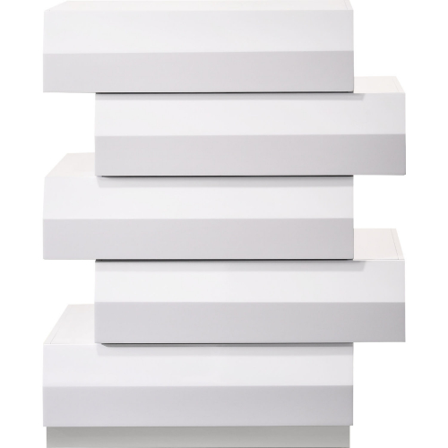 Milan 5 Drawer Chest in White Lacquer